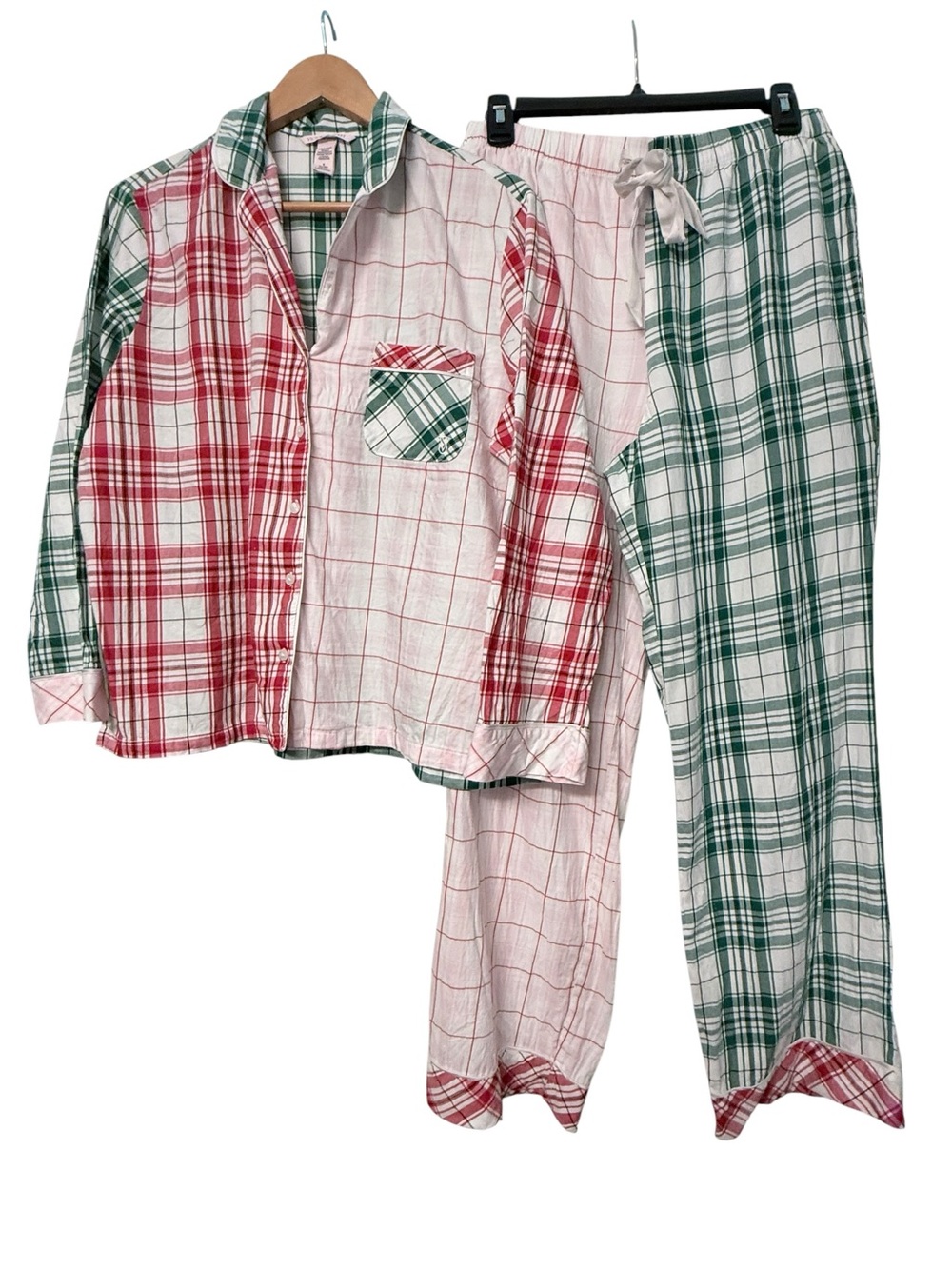 Victoria’s Secret Plaid Pajama Set Medium Cotton Modal Christmas Cozy